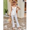 Ekouaer Women’s Lace Silk Satin Pajama Tank Tops V Neck Camisole Soft Spaghetti Strap Tops Loose Sleepwear S-3XL(White / Wine Red)