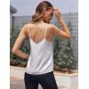 Ekouaer Women’s Lace Silk Satin Pajama Tank Tops V Neck Camisole Soft Spaghetti Strap Tops Loose Sleepwear S-3XL(White)