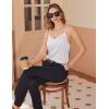 Ekouaer Women’s Lace Silk Satin Pajama Tank Tops V Neck Camisole Soft Spaghetti Strap Tops Loose Sleepwear S-3XL(White)