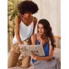 Ekouaer Women’s Lace Silk Satin Pajama Tank Tops V Neck Camisole Soft Spaghetti Strap Tops Loose Sleepwear S-3XL(White)