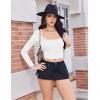 Ekouaer Womens Long Sleeve Square Neck Crop Top Ribbed Slim Fitted Going Out Y2K Tops Casual Basic Shirts Tee(White)