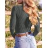 Ekouaer Women’s Mock Turtleneck Long Sleeve Shirts Ribbed Knit Lightweight Pullover Sweater Stretch Fitted Thermal Top(Darkgrey)