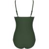 Ekouaer Women’s One Piece Swimsuit Ruched Tummy Control Bathing Suits Vintage Retro Push Up Swimwear(Army Green)