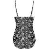 Ekouaer Women’s One Piece Swimsuit Ruched Tummy Control Bathing Suits Vintage Retro Push Up Swimwear(Black Floral)