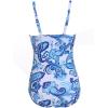 Ekouaer Women’s One Piece Swimsuit Ruched Tummy Control Bathing Suits Vintage Retro Push Up Swimwear(Blue Pattern)