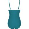 Ekouaer Women’s One Piece Swimsuit Ruched Tummy Control Bathing Suits Vintage Retro Push Up Swimwear(Dark Peacock Blue)