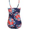 Ekouaer Women’s One Piece Swimsuit Ruched Tummy Control Bathing Suits Vintage Retro Push Up Swimwear(Flower Blue)