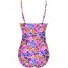 Ekouaer Women’s One Piece Swimsuit Ruched Tummy Control Bathing Suits Vintage Retro Push Up Swimwear(Flower Blue Pink)