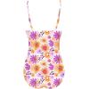 Ekouaer Women’s One Piece Swimsuit Ruched Tummy Control Bathing Suits Vintage Retro Push Up Swimwear(Flower Pink Purple)