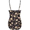 Ekouaer Women’s One Piece Swimsuit Ruched Tummy Control Bathing Suits Vintage Retro Push Up Swimwear(Golden Floral)