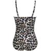Ekouaer Women’s One Piece Swimsuit Ruched Tummy Control Bathing Suits Vintage Retro Push Up Swimwear(Leopard)