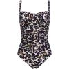 Ekouaer Women’s One Piece Swimsuit Ruched Tummy Control Bathing Suits Vintage Retro Push Up Swimwear(Leopard)