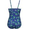 Ekouaer Women’s One Piece Swimsuit Ruched Tummy Control Bathing Suits Vintage Retro Push Up Swimwear(Pat2 Blue Green Cacti)
