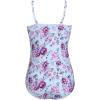 Ekouaer Women’s One Piece Swimsuit Ruched Tummy Control Bathing Suits Vintage Retro Push Up Swimwear(Purple Flower)