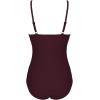 Ekouaer Women’s One Piece Swimsuit Ruched Tummy Control Bathing Suits Vintage Retro Push Up Swimwear(Wine Red)