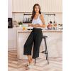 Ekouaer Womens Pajama Pants Wide Leg Capri Yoga Pants Lounge Comfy Sleep Pj Bottoms with Pockets(Black)