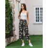 Ekouaer Womens Pajama Pants Wide Leg Capri Yoga Pants Lounge Comfy Sleep Pj Bottoms with Pockets(Black Flowers)