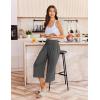 Ekouaer Womens Pajama Pants Wide Leg Capri Yoga Pants Lounge Comfy Sleep Pj Bottoms with Pockets(Charcoal Heather)