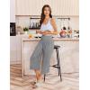Ekouaer Womens Pajama Pants Wide Leg Capri Yoga Pants Lounge Comfy Sleep Pj Bottoms with Pockets(Grey)