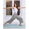 Ekouaer Womens Pajama Pants Wide Leg Capri Yoga Pants Lounge Comfy Sleep Pj Bottoms with Pockets(Grey)