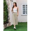 Ekouaer Womens Pajama Pants Wide Leg Capri Yoga Pants Lounge Comfy Sleep Pj Bottoms with Pockets(Light Beige)