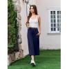 Ekouaer Womens Pajama Pants Wide Leg Capri Yoga Pants Lounge Comfy Sleep Pj Bottoms with Pockets(Navy)