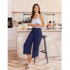 Ekouaer Womens Pajama Pants Wide Leg Capri Yoga Pants Lounge Comfy Sleep Pj Bottoms with Pockets(Navy)