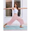 Ekouaer Womens Pajama Pants Wide Leg Capri Yoga Pants Lounge Comfy Sleep Pj Bottoms with Pockets(Pink)