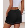 Ekouaer Womens Pajama Shorts Casual Summer Sleep Shorts Cute Printed Lounge Pj Bottoms with Drawstring & Pockets(Black)