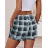 Ekouaer Womens Pajama Shorts Casual Summer Sleep Shorts Cute Printed Lounge Pj Bottoms with Drawstring & Pockets(Black Plaid)