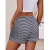 Ekouaer Womens Pajama Shorts Casual Summer Sleep Shorts Cute Printed Lounge Pj Bottoms with Drawstring & Pockets(Black Strip)