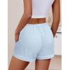 Ekouaer Womens Pajama Shorts Casual Summer Sleep Shorts Cute Printed Lounge Pj Bottoms with Drawstring & Pockets(Blue Star)