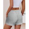 Ekouaer Womens Pajama Shorts Casual Summer Sleep Shorts Cute Printed Lounge Pj Bottoms with Drawstring & Pockets(Grey Strip)