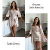 Ekouaer Women’s Satin Robe Set Nightgown with Robes Silk Pajama Set 2 Pieces Lingerie Cowl Neck Cami Sleepwear Sets(Champagne)