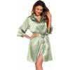 Ekouaer Women’s Satin Robe Set Nightgown with Robes Silk Pajama Set 2 Pieces Lingerie Cowl Neck Cami Sleepwear Sets(Mint Green)