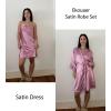 Ekouaer Women’s Satin Robe Set Nightgown with Robes Silk Pajama Set 2 Pieces Lingerie Cowl Neck Cami Sleepwear Sets(Purple Red)