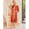 Ekouaer Women’s Satin Robe Silk Kimono Bathrobe for Bride Long Bridesmaids Wedding Party Loungewear Sleepwear S-XXL(Caramel)