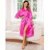 Ekouaer Women’s Satin Robe Silk Kimono Bathrobe for Bride Long Bridesmaids Wedding Party Loungewear Sleepwear S-XXL(Hot Pink)
