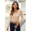 Ekouaer Women’s Scoop Neck Shirts Long Sleeve Top Basic Ribbed Tee Lightweight Thermal Undershirt Slim Fit Pullover Sweater(Skin Color)