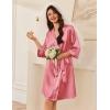 Ekouaer Women’s Silk Robe Set V Neck 2 Piece Satin Bathrobes 3/4 Sleeves Bridal Sleepwear Sexy Cami Nightgown(Gray Purple)