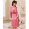 Ekouaer Women’s Silk Robe Set V Neck 2 Piece Satin Bathrobes 3/4 Sleeves Bridal Sleepwear Sexy Cami Nightgown(Gray Purple)