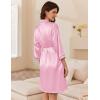 Ekouaer Women’s Silk Robe Set V Neck 2 Piece Satin Bathrobes 3/4 Sleeves Bridal Sleepwear Sexy Cami Nightgown(Misty Rose)