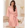 Ekouaer Women’s Silk Robe Set V Neck 2 Piece Satin Bathrobes 3/4 Sleeves Bridal Sleepwear Sexy Cami Nightgown(Pastel Pink)
