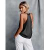 Ekouaer Women’s Silk Satin Camisole Tank Tops V Neck Sleeveless Spaghetti Straps Blouse Casual Racerback Shirt(Black)