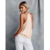Ekouaer Women’s Silk Satin Camisole Tank Tops V Neck Sleeveless Spaghetti Straps Blouse Casual Racerback Shirt(Champagne)