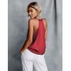 Ekouaer Women’s Silk Satin Camisole Tank Tops V Neck Sleeveless Spaghetti Straps Blouse Casual Racerback Shirt(Deep Red)