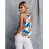 Ekouaer Women’s Silk Satin Camisole Tank Tops V Neck Sleeveless Spaghetti Straps Blouse Casual Racerback Shirt(Flower Print)