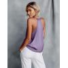 Ekouaer Women’s Silk Satin Camisole Tank Tops V Neck Sleeveless Spaghetti Straps Blouse Casual Racerback Shirt(Lilac)