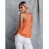 Ekouaer Women’s Silk Satin Camisole Tank Tops V Neck Sleeveless Spaghetti Straps Blouse Casual Racerback Shirt(Orange)