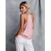 Ekouaer Women’s Silk Satin Camisole Tank Tops V Neck Sleeveless Spaghetti Straps Blouse Casual Racerback Shirt(Pastel Pink)